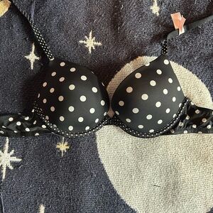 Victoria's Secret Black and White Polka Dot Bra